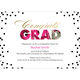 Floral Confetti Graduation Invitations Image 5 of 5
